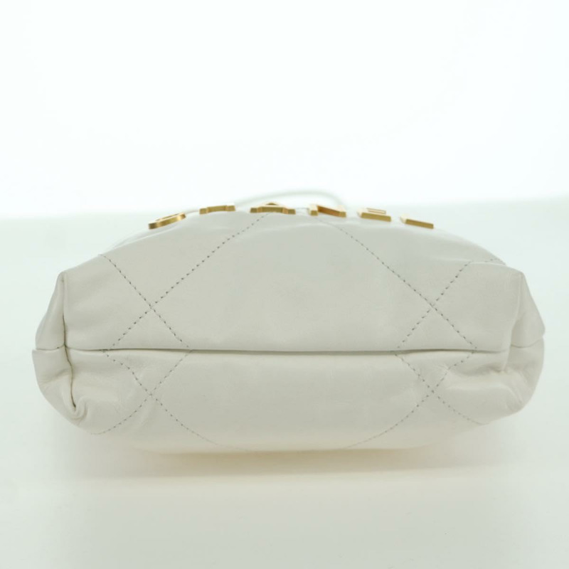 【日本直送】香奈兒 (CHANEL) Matelasse 鏈條肩背包，小牛皮材質，白色，金色 CC 標誌，貨號 BA11027SAM-11