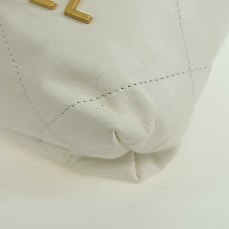 【日本直送】香奈兒 (CHANEL) Matelasse 鏈條肩背包，小牛皮材質，白色，金色 CC 標誌，貨號 BA11027SAM-13