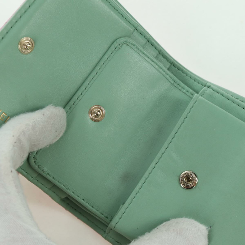 【日本直送】香奈兒 (CHANEL) Matelasse Compact 錢包 魚子醬皮粉紅色 CC Auth ARZ472M-18