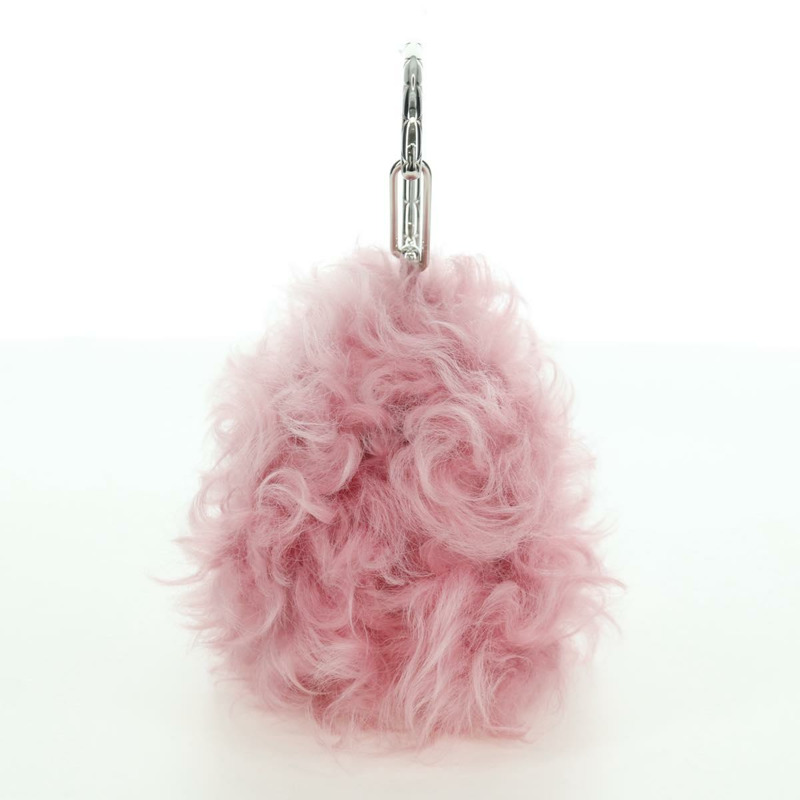 【日本直送】香奈兒粉紅銀色雙C標誌毛絨手拿包 ARZ032SAM-3