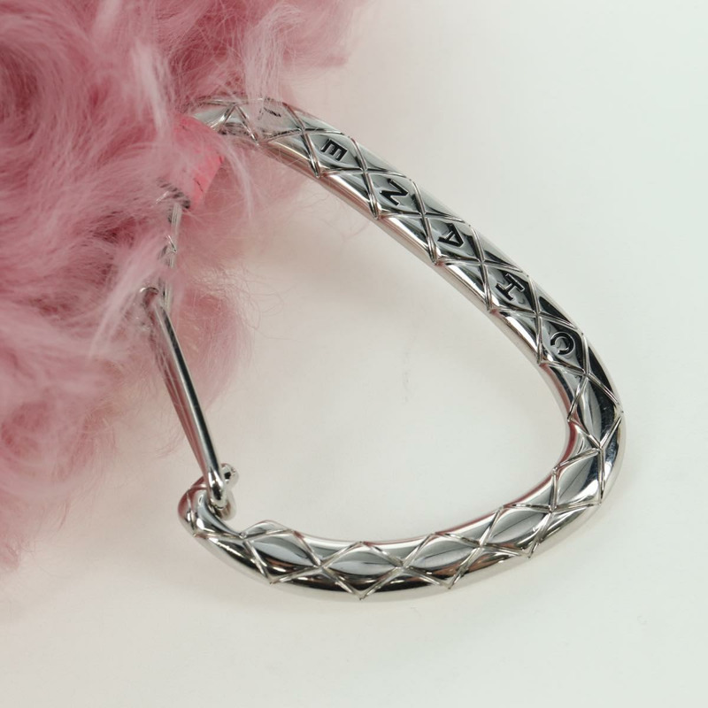 【日本直送】香奈兒粉紅銀色雙C標誌毛絨手拿包 ARZ032SAM-6