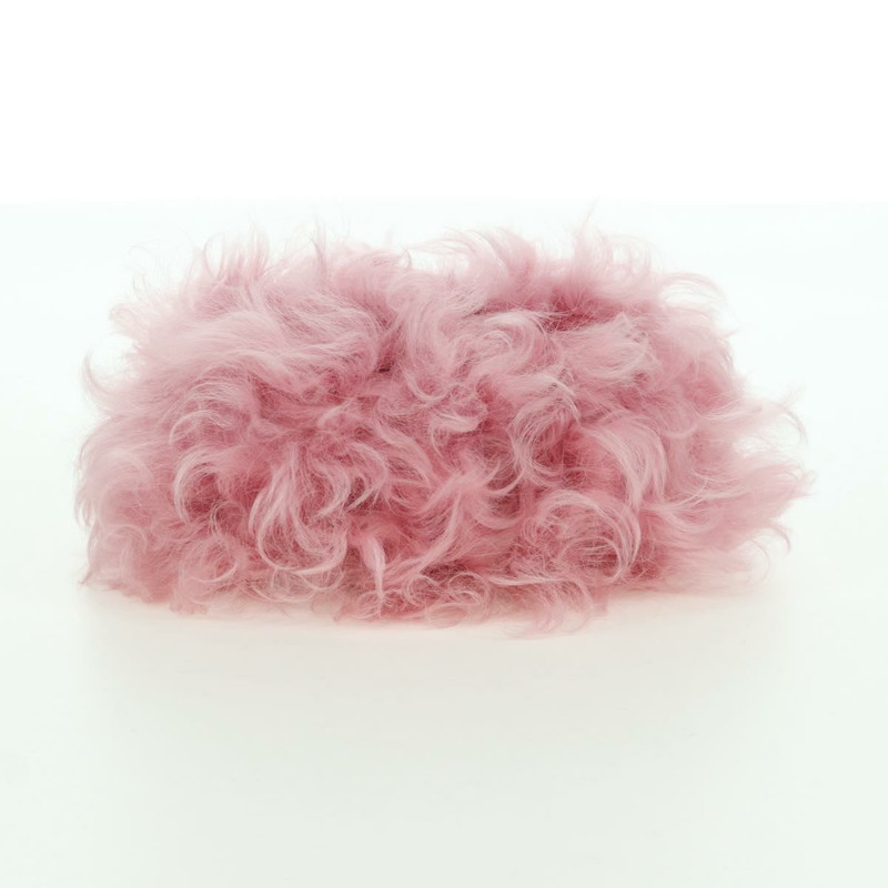 【日本直送】香奈兒粉紅銀色雙C標誌毛絨手拿包 ARZ032SAM-8