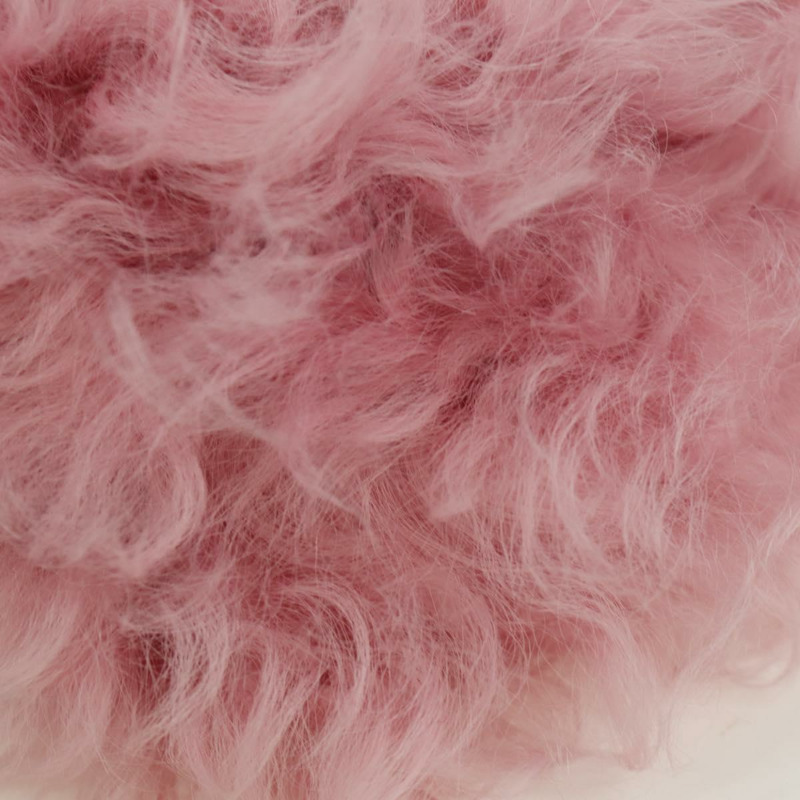 【日本直送】香奈兒粉紅銀色雙C標誌毛絨手拿包 ARZ032SAM-9