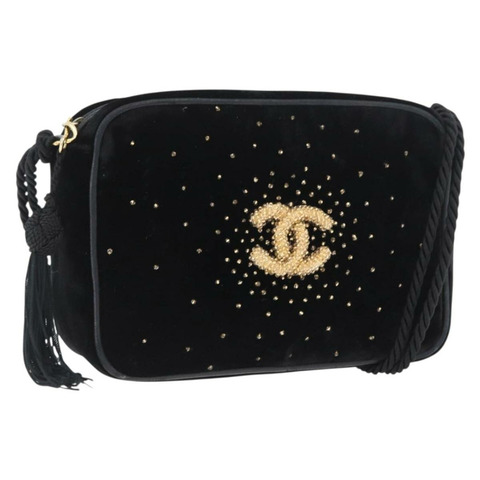 香奈兒黑色金CC雙C單背包 ARZ008SAV