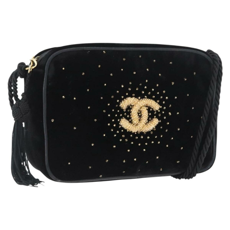 【日本直送】香奈兒黑色金CC雙C單背包 ARZ008SAV-0