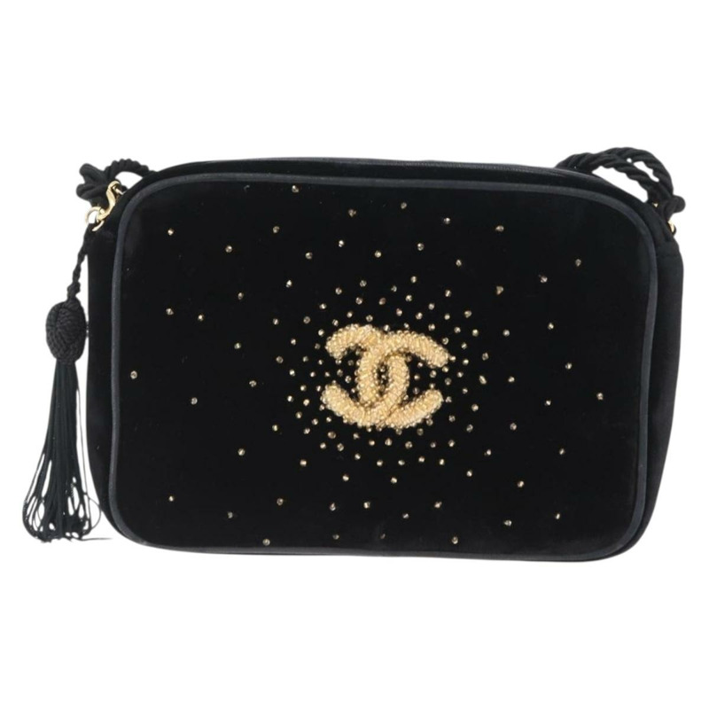 【日本直送】香奈兒黑色金CC雙C單背包 ARZ008SAV-1