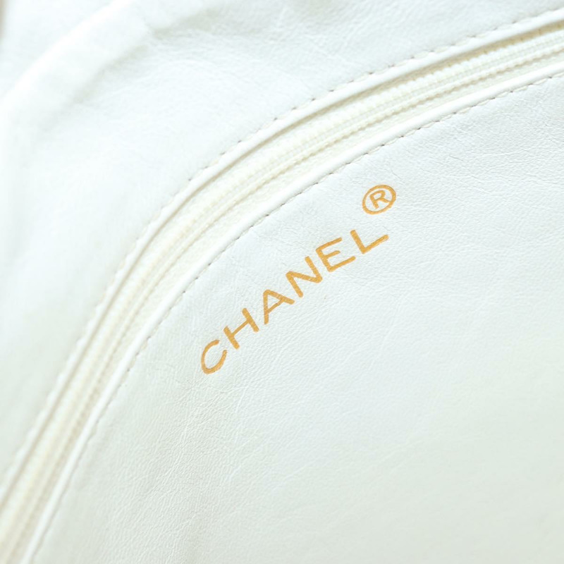【日本直送】香奈兒 Matelasse 羊皮單肩包 白金 CC Auth mr2140A-15