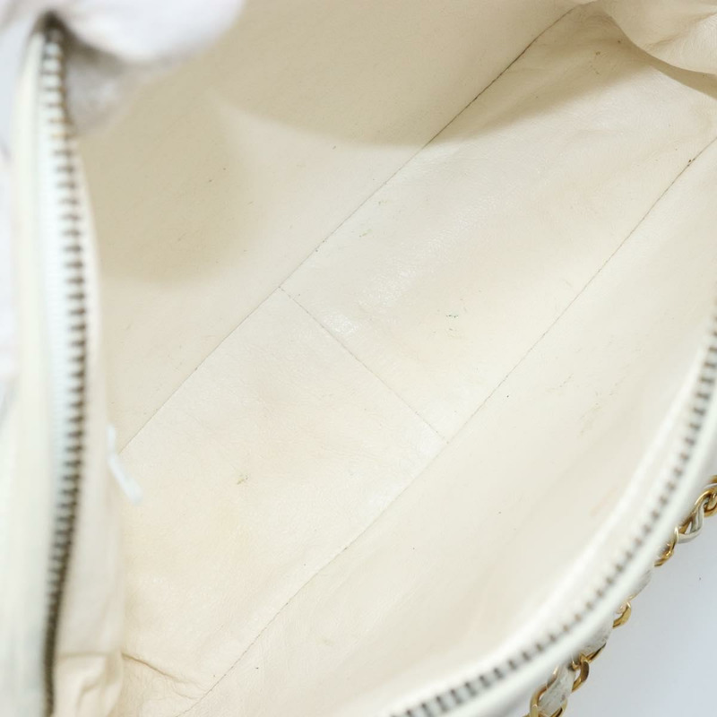 【日本直送】香奈兒 Matelasse 羊皮單肩包 白金 CC Auth mr2140A-16