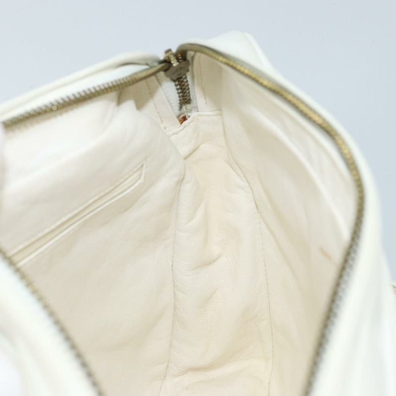 【日本直送】香奈兒 Matelasse 羊皮單肩包 白金 CC Auth mr2140A-17