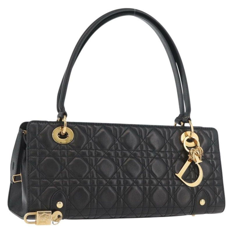 【日本直送】Christian Dior Canage 黑色金色皮革肩背包 正品 BSZ401SAV-0