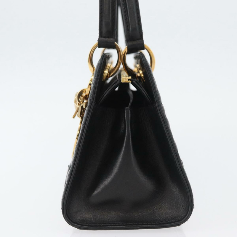 【日本直送】Christian Dior Canage 黑色金色皮革肩背包 正品 BSZ401SAV-3