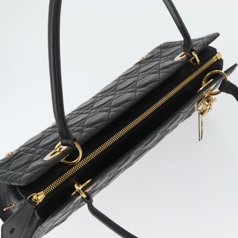 【日本直送】Christian Dior Canage 黑色金色皮革肩背包 正品 BSZ401SAV-5