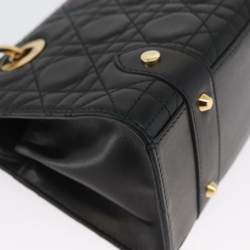 【日本直送】Christian Dior Canage 黑色金色皮革肩背包 正品 BSZ401SAV-9