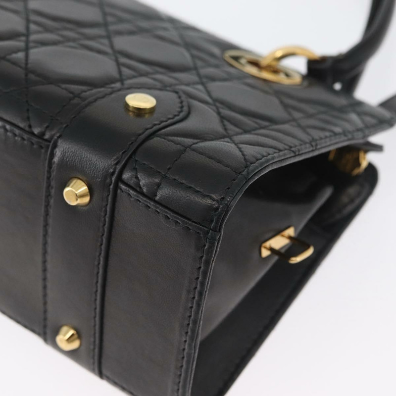 【日本直送】Christian Dior Canage 黑色金色皮革肩背包 正品 BSZ401SAV-10