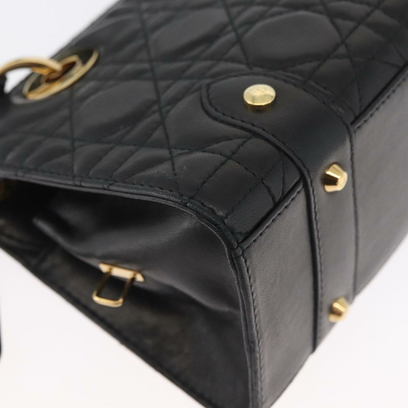 【日本直送】Christian Dior Canage 黑色金色皮革肩背包 正品 BSZ401SAV-11