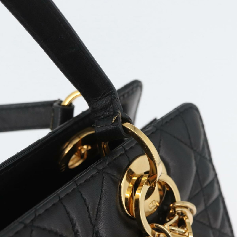 【日本直送】Christian Dior Canage 黑色金色皮革肩背包 正品 BSZ401SAV-14