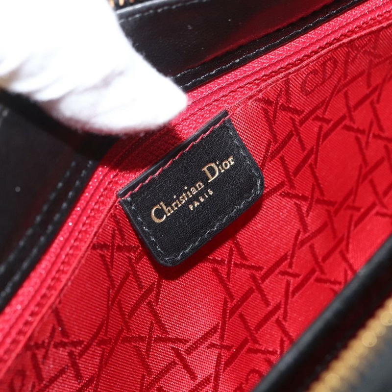 【日本直送】Christian Dior Canage 黑色金色皮革肩背包 正品 BSZ401SAV-16