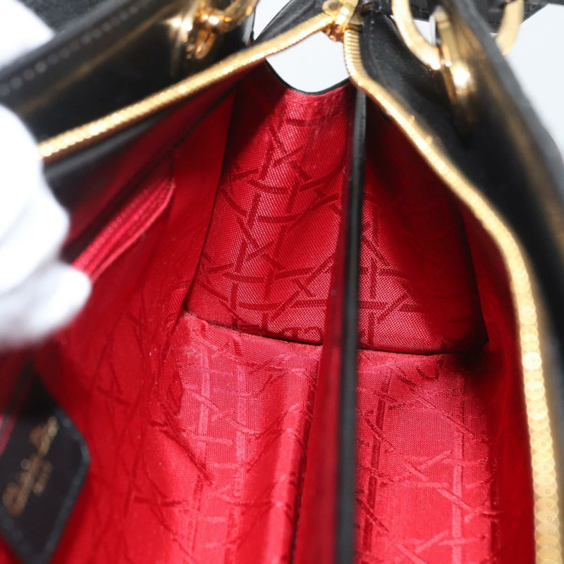 【日本直送】Christian Dior Canage 黑色金色皮革肩背包 正品 BSZ401SAV-18