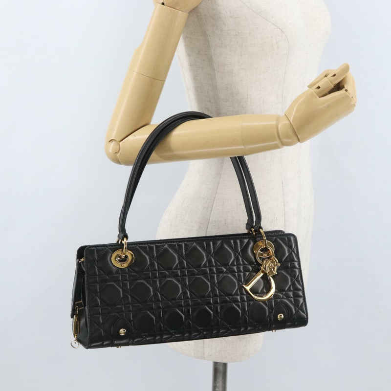 【日本直送】Christian Dior Canage 黑色金色皮革肩背包 正品 BSZ401SAV-28