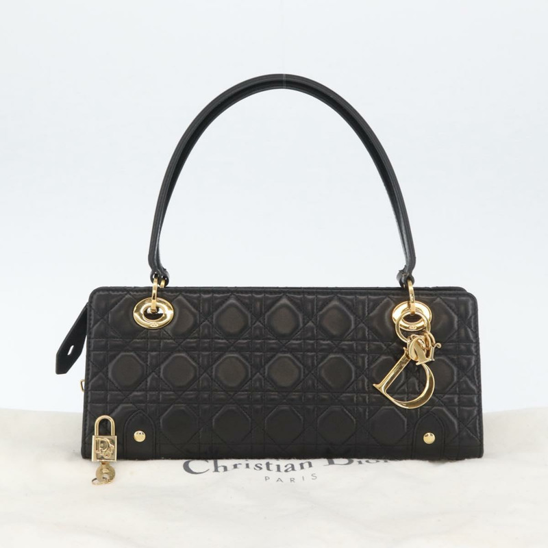 【日本直送】Christian Dior Canage 黑色金色皮革肩背包 正品 BSZ401SAV-29