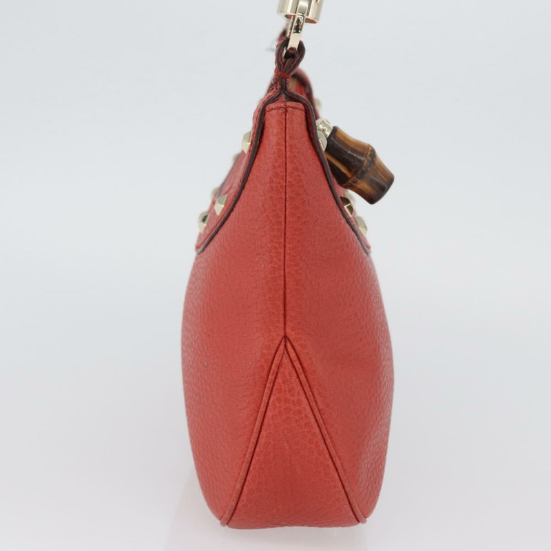 【日本直送】GUCCI 竹節手提包 皮革 紅色 金色 001 1705 1638 正品 BSZ287V-4