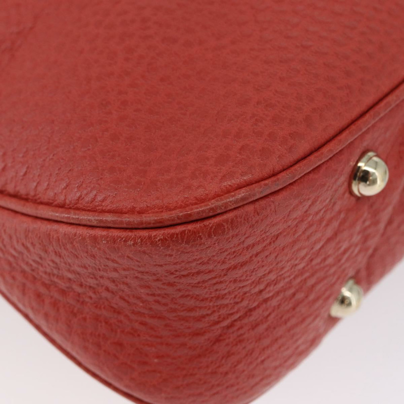 【日本直送】GUCCI 竹節手提包 皮革 紅色 金色 001 1705 1638 正品 BSZ287V-9