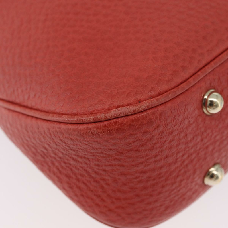 【日本直送】GUCCI 竹節手提包 皮革 紅色 金色 001 1705 1638 正品 BSZ287V-11
