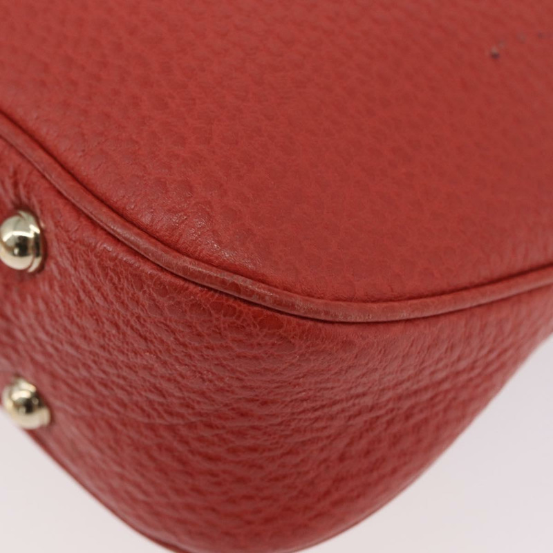 【日本直送】GUCCI 竹節手提包 皮革 紅色 金色 001 1705 1638 正品 BSZ287V-12