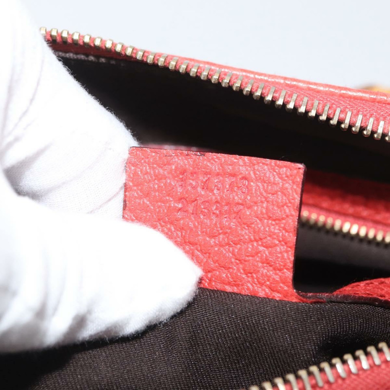 【日本直送】GUCCI 竹節手提包 皮革 紅色 金色 001 1705 1638 正品 BSZ287V-20