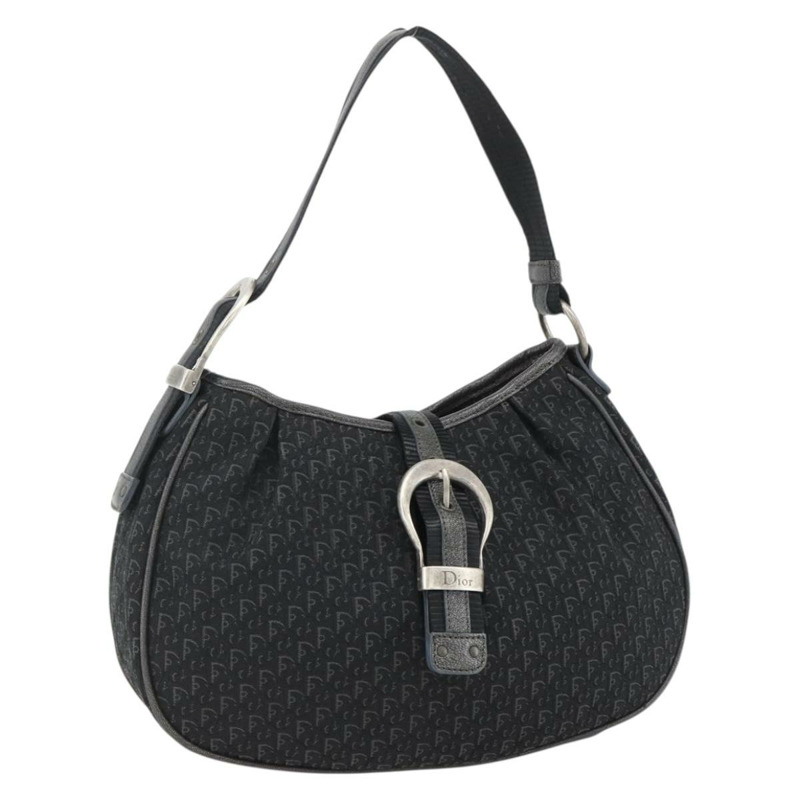 【日本直送】Christian Dior Trotter帆布肩背包 黑色銀色 正品 BSZ280SAV-0