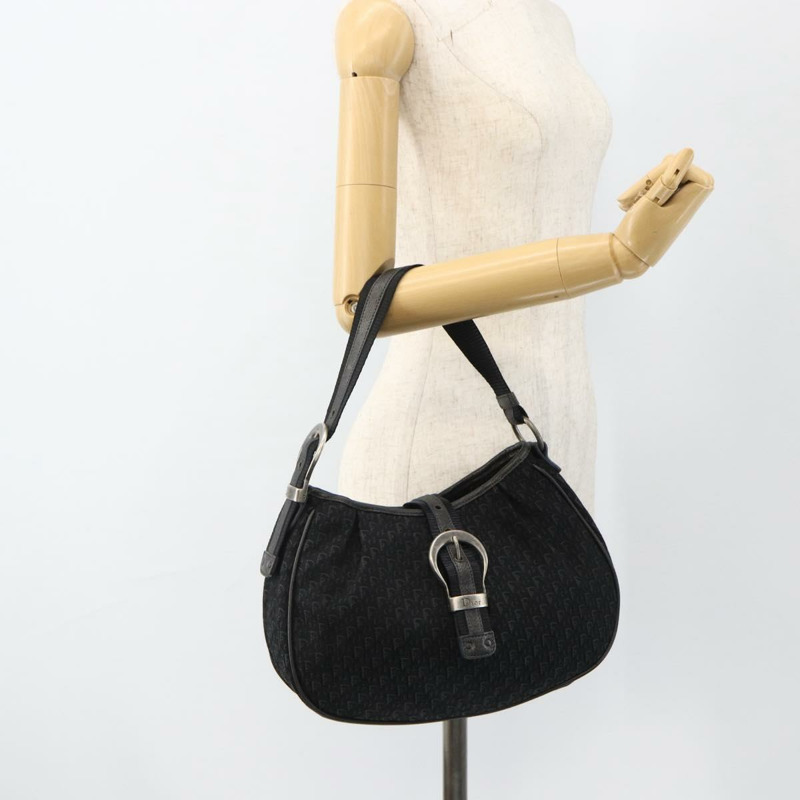 【日本直送】Christian Dior Trotter帆布肩背包 黑色銀色 正品 BSZ280SAV-20
