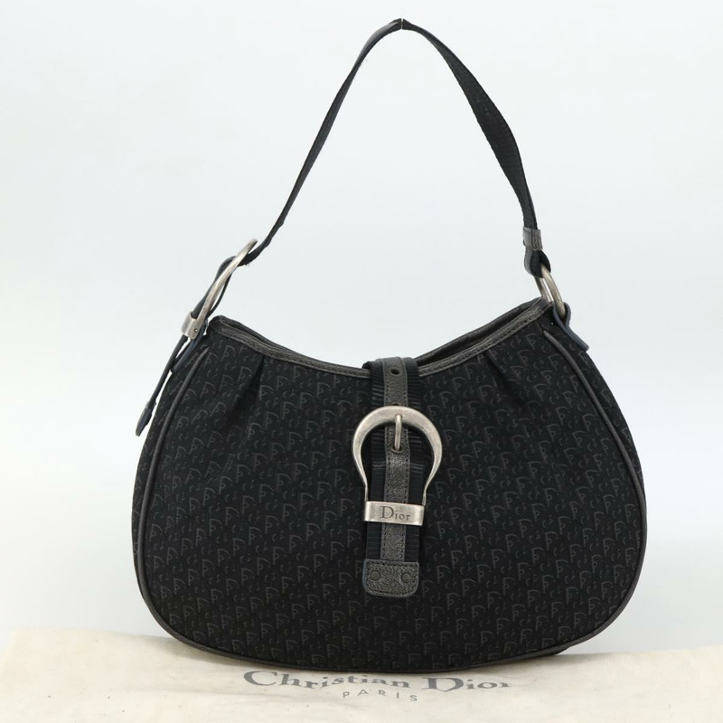 【日本直送】Christian Dior Trotter帆布肩背包 黑色銀色 正品 BSZ280SAV-21
