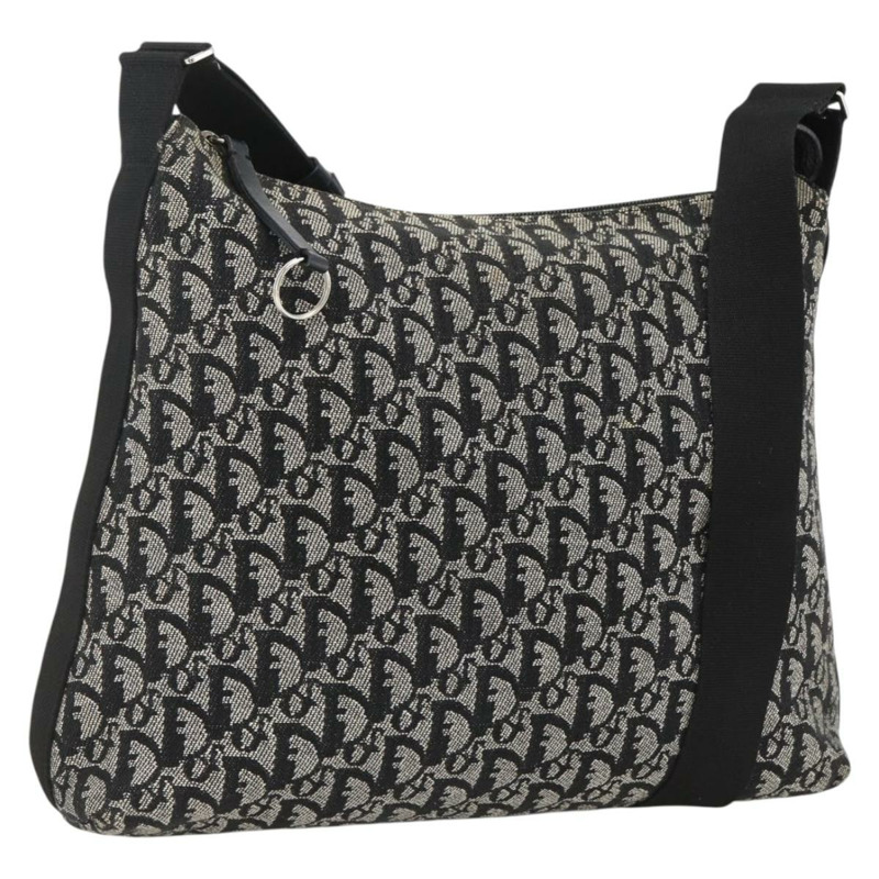 【日本直送】Christian Dior Trotter帆布肩背包 黑色 銀色 正品 174057A-0