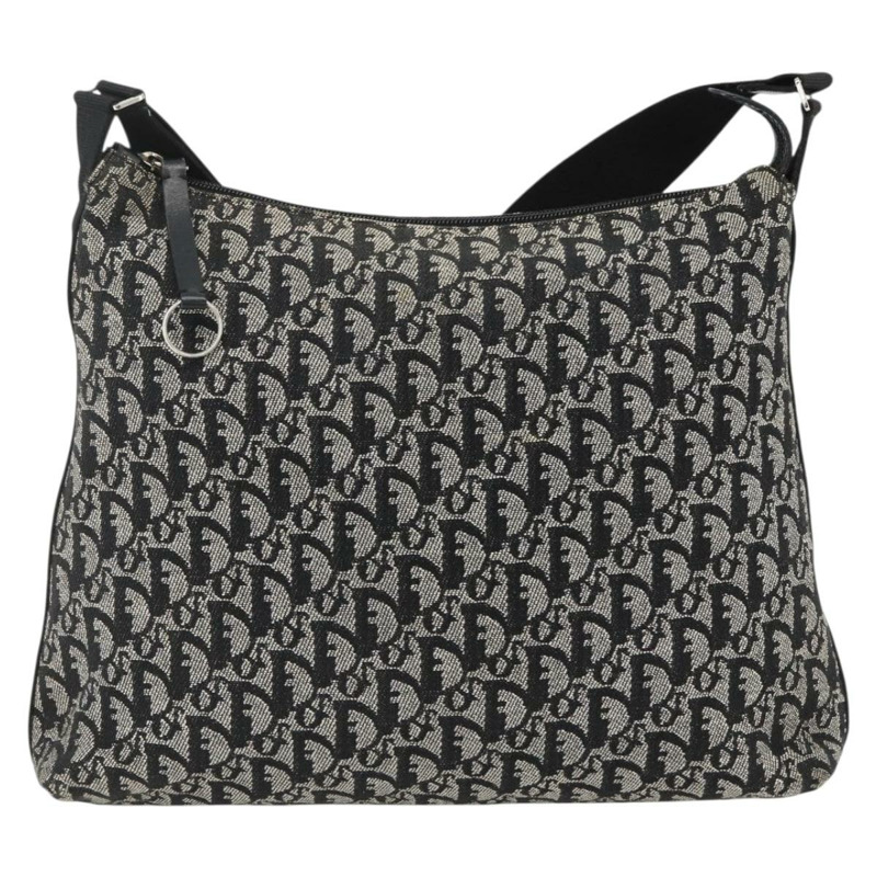 【日本直送】Christian Dior Trotter帆布肩背包 黑色 銀色 正品 174057A-1