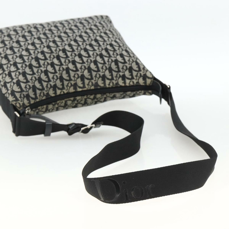 【日本直送】Christian Dior Trotter帆布肩背包 黑色 銀色 正品 174057A-6