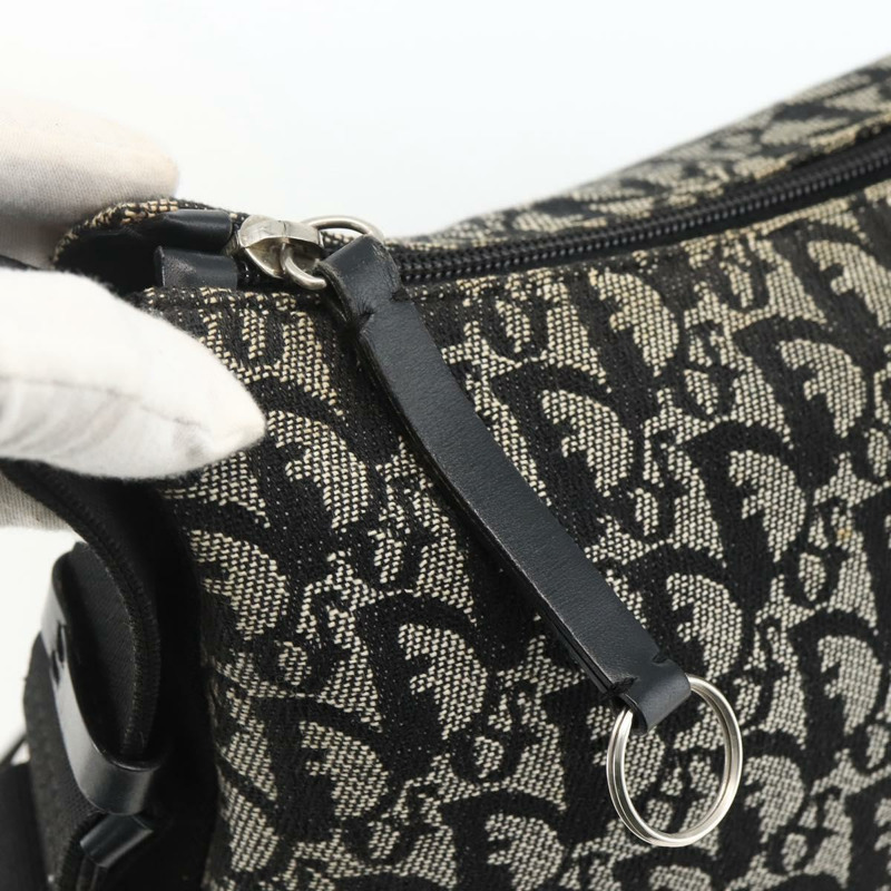 【日本直送】Christian Dior Trotter帆布肩背包 黑色 銀色 正品 174057A-13