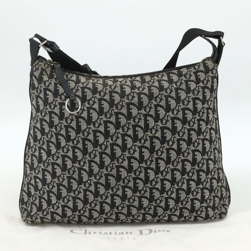 【日本直送】Christian Dior Trotter帆布肩背包 黑色 銀色 正品 174057A-22