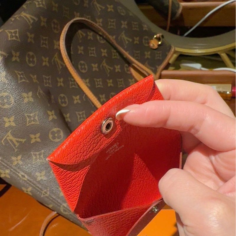 全新未使用 Hermès 愛馬仕 Bastia 經典零錢包 正紅-1