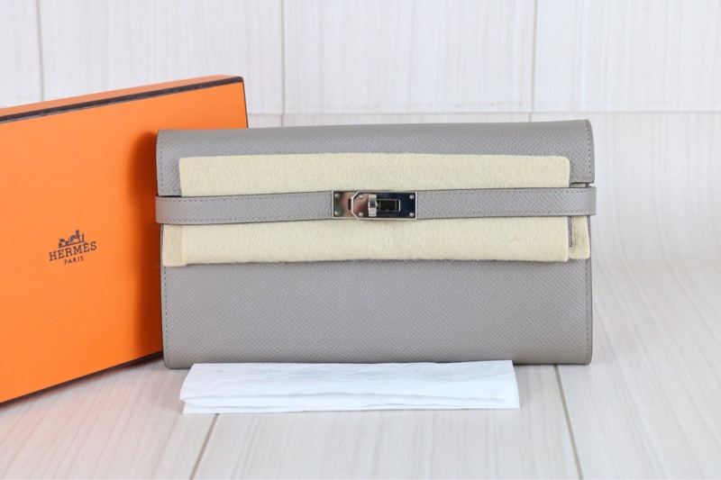 Hermes Long Kelly 銀河灰長夾-1