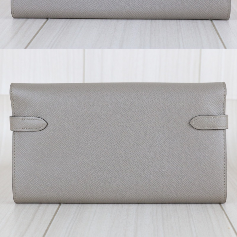 Hermes Long Kelly 銀河灰長夾-2