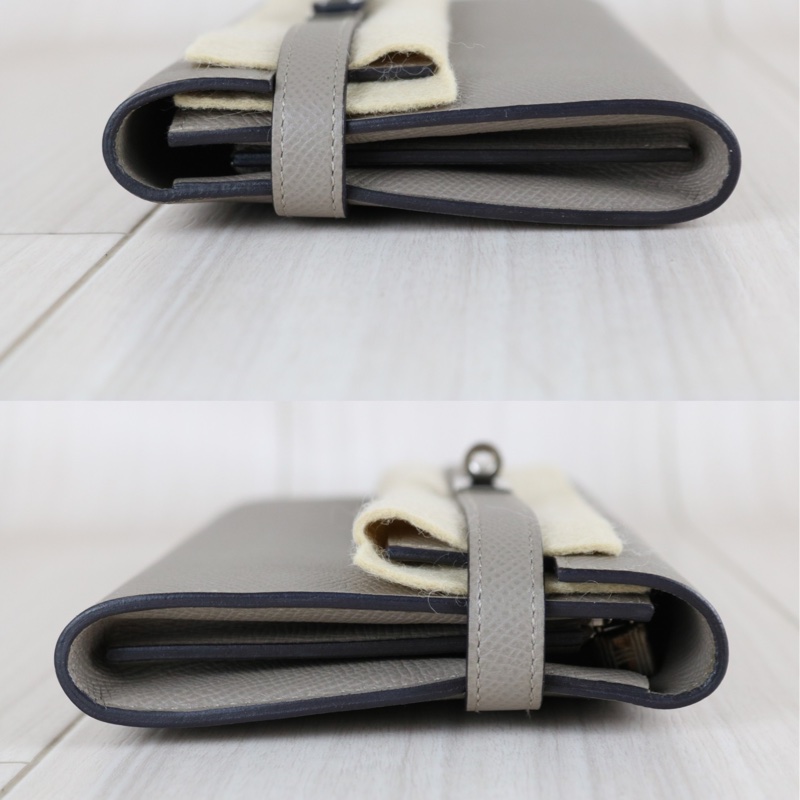 Hermes Long Kelly 銀河灰長夾-4