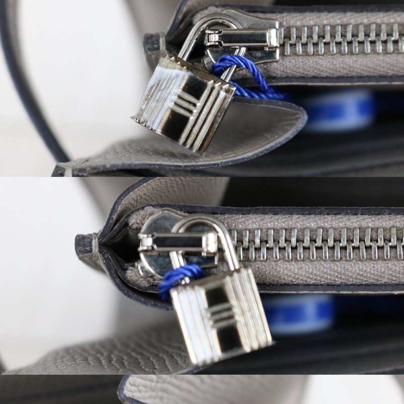 Hermes Long Kelly 銀河灰長夾-15