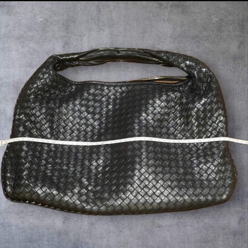 【8成新】㊣✨Bottega Veneta ✨寶緹嘉 BV Hop Bag 羊皮 黑色 編織 肩背包 腋下包 月牙包/二手樹屋🌳-52