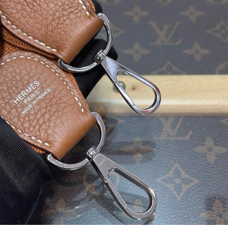 客人專拍連接✨HERMES金棕拼帆布銀扣伊芙琳29單肩斜挎包-10