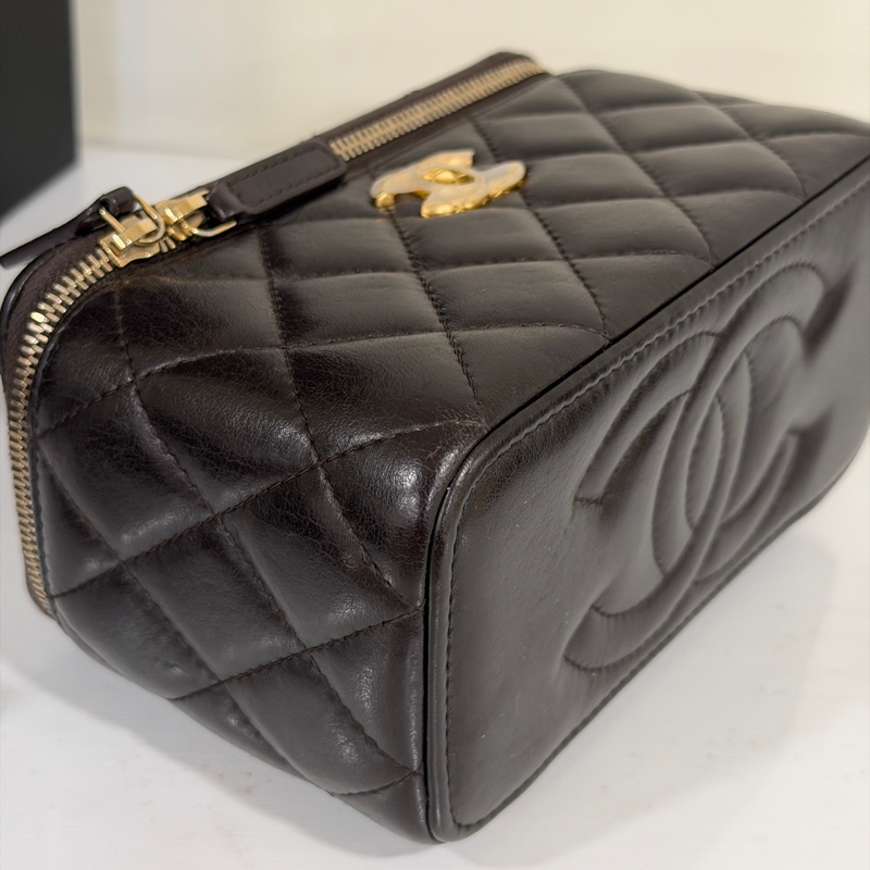 #閒置帶膜 #🈶調節扣 香奈兒長盒子化妝包🉑斜挎/肩背 與眾不同💕-7