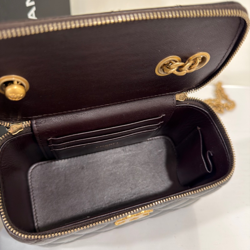 #閒置帶膜 #🈶調節扣 香奈兒長盒子化妝包🉑斜挎/肩背 與眾不同💕-8