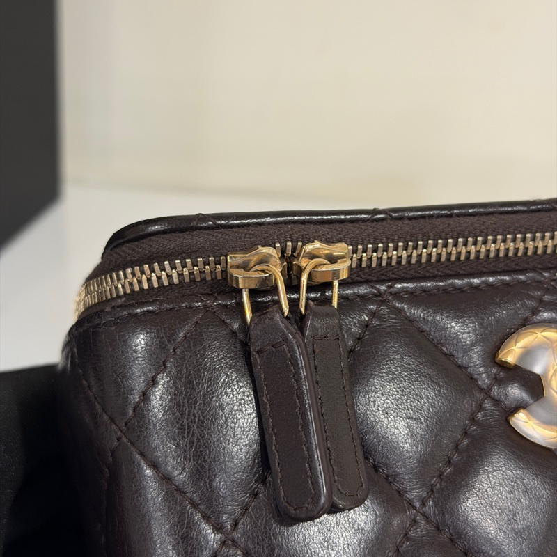 #閒置帶膜 #🈶調節扣 香奈兒長盒子化妝包🉑斜挎/肩背 與眾不同💕-9