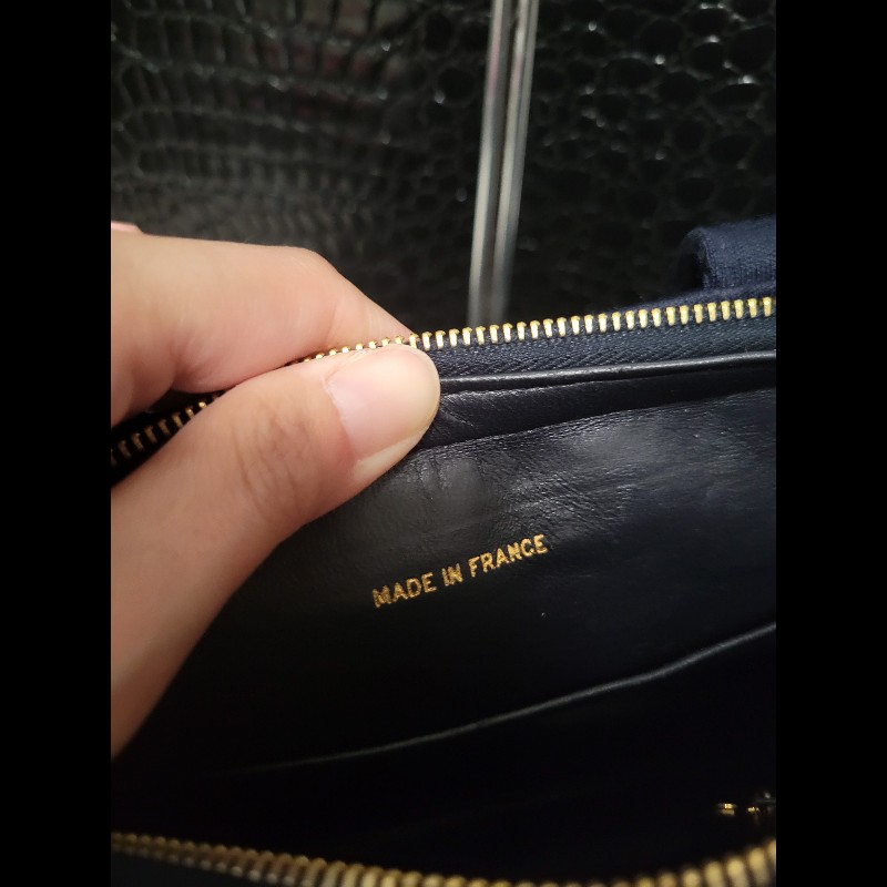 Chanel Vintage bag Chanel 31 cloth bag  藍色菱格紋手提包-7