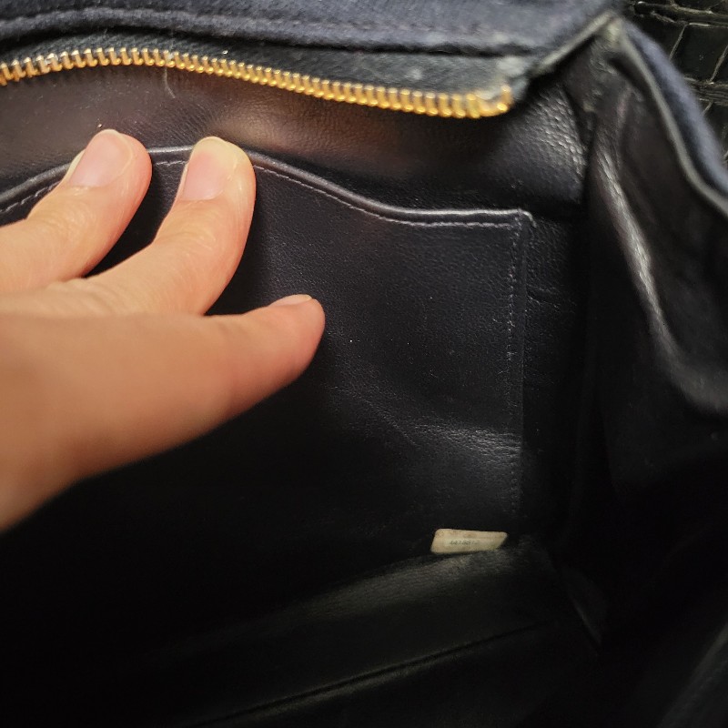 Chanel Vintage bag Chanel 31 cloth bag  藍色菱格紋手提包-10