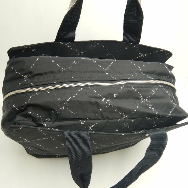 香奈兒 (Chanel) 舊款旅行系列手提包，尼龍提花迷你波士頓包，黑色，女士，253635-5